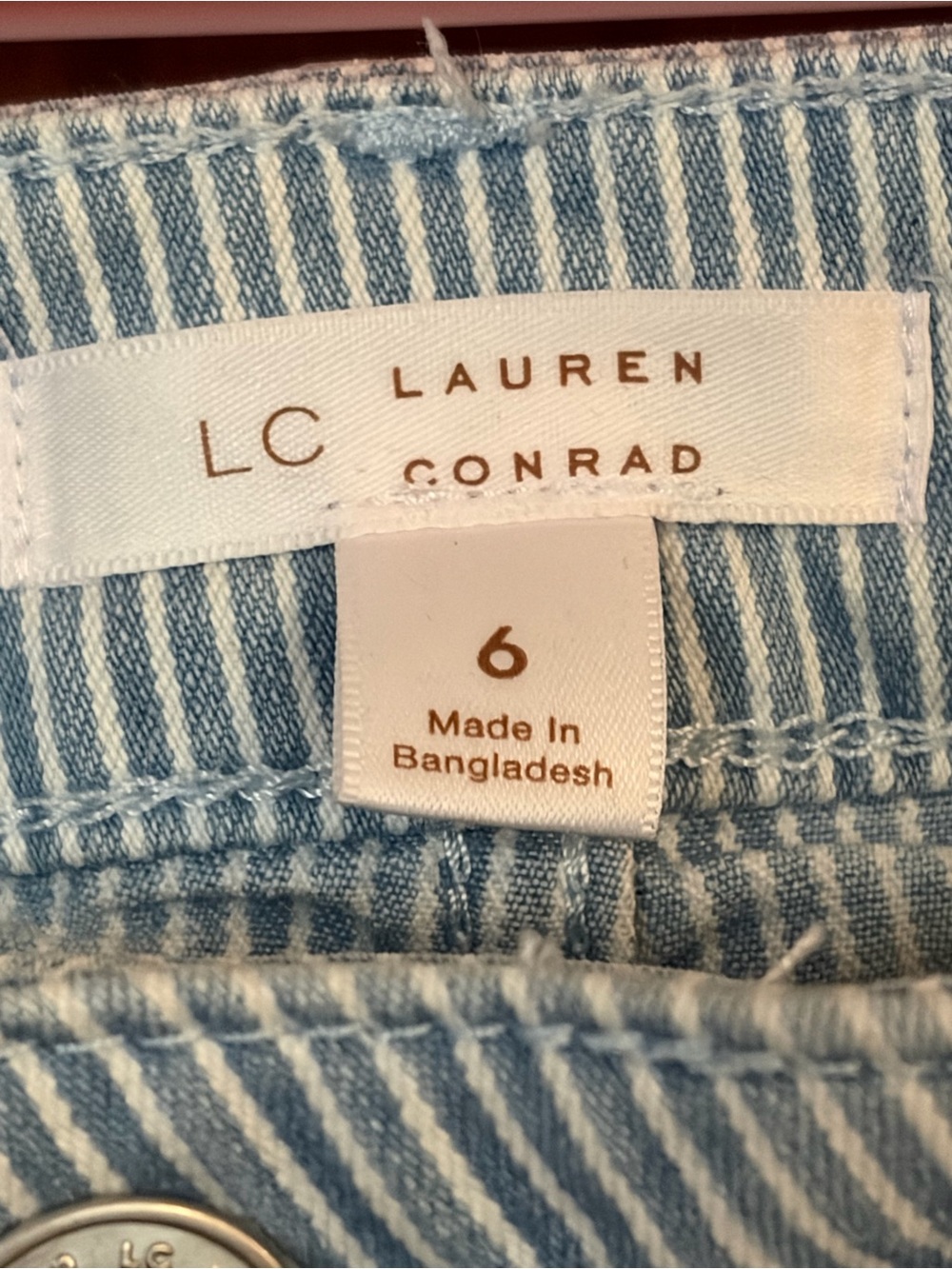 LC Lauren Conrad Light Blue Striped Wide-Leg Jeans - Picture 4 of 5